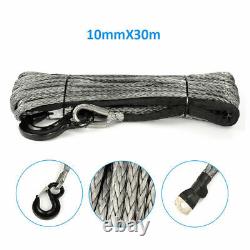 0.4x30M 1200Lbs Polyester Winch Rope Hook Synthetic Car Tow Recovery Cable