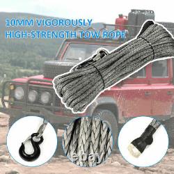 0.4x30M 1200Lbs Polyester Winch Rope Hook Synthetic Car Tow Recovery Cable