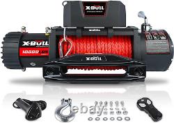 10000 Lb. Load Capacity Electric Winch Kit 12V Synthetic Rope, Waterproof Electri