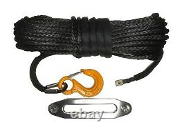 100 ft 10mm Synthetic Black Winch Rope & Hawse UHMWPE, Self recovery 4x4 BLACK