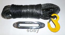 100 ft 11mm Black Synthetic Winch Rope & Hawse Self recovery 4x4 quality UHMWPE