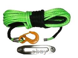 100 ft 11mm Green Synthetic Winch Rope & Hawse UHMWPE Self recovery 4x4