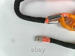 100ft 10mm Orange Synthetic Winch Rope, & Hook, 10500KG break strain Off road