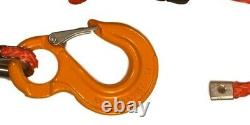 100ft 10mm Synthetic Orange Winch Rope, Hawse & Hook, UHMwPE self recovery 4x4