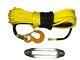 100ft 10mm Yellow Synthetic Winch Rope Includes Hawse & Hook, Self Recovery 4x4