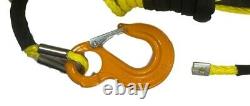 100ft 10mm Yellow Synthetic Winch Rope Includes Hawse & Hook, self recovery 4x4
