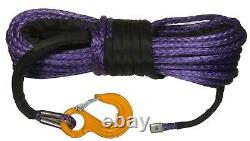 100ft 11mm Synthetic Purple Winch Rope, & Hook, self recovery 4x4 quality UHMWPE