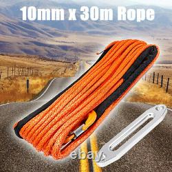 100ft 8/10mm Synthetic Winch Rope Dyneema Off Road Self Recovery Rigging $