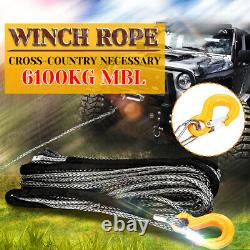 100ft 8/10mm Synthetic Winch Rope Dyneema Off Road Self Recovery Rigging $