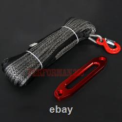 10MM X 30M 100ft Synthetic Winch Rope Cable With Hawse Fairlead and hook 4WD 4X4