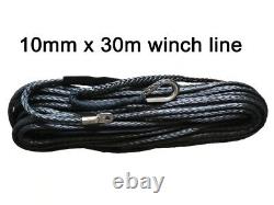 10mm30m gray winch line, towing rope, synthetic fiber rope, plasma rope for 4x4