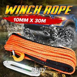 10mm 100ft Synthetic Winch Rope Hawse Hook Dyneema SK75 Self Recovery