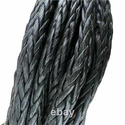 10mm Black Dyneema SK75 Synthetic 12-Strand Winch Rope x 20m With Hook 4x4