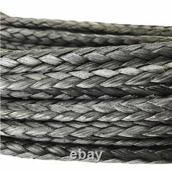 10mm Silver Dyneema SK75 Synthetic 12-Strand Winch Rope With Hook -Select Length