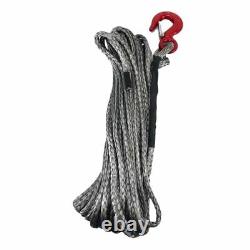 10mm Silver Dyneema SK75 Synthetic 12-Strand Winch Rope x 100m With Hook 4x4