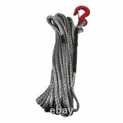 10mm Silver Dyneema SK75 Synthetic 12-Strand Winch Rope x 30m With Hook 4x4