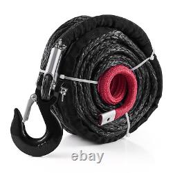 10mm X 30m Synthetic Winch Rope Kit UV Proof Wear Resistant Tow Rope Hook Belt