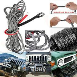 10mm x 27m Black Synthetic Winch Rope with Aluminum Hawse Fairlead, ATV Winch Kit