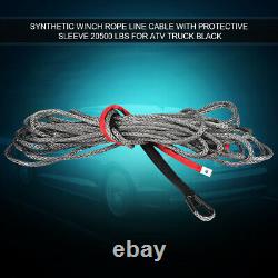 10mm x 27m Black Synthetic Winch Rope with Aluminum Hawse Fairlead, ATV Winch Kit