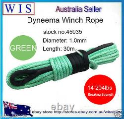 10mm x 30m GRN Synthetic Winch Rope w 10 Aluminum Hawse Fairlead, ATV Winch Kit