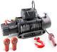 12000lb Waterproof Electric Black Synthetic Rope Winch With Hawse Fairlead, Wire