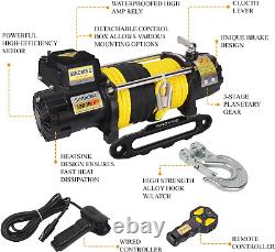 12000 Lb. Waterproof Synthetic Rope Offroad Winch with Wireless Remote Control f