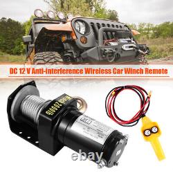 12V 2000Lb Towing Winches Waterproof Synthetic Rope Winch Electric Anchor Winch