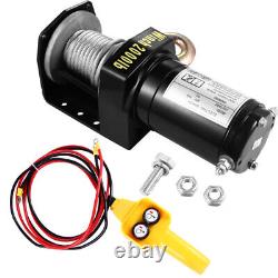 12V 2000Lb Truck Winch Waterproof Synthetic Rope Winch