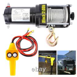 12V 3500lbs Electric Winch Synthetic Rope IP67 Waterproof for ATV UTV Boat