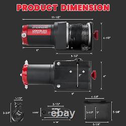 12 V Towing Off-Road Electric Winch with 5/32×50' Synthetic Rope, Wire Remote an