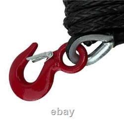 12mm Black Dyneema SK75 Synthetic 12-Strand Winch Rope x 10m With Hook Off Road