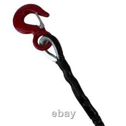 12mm Black Dyneema SK75 Synthetic 12-Strand Winch Rope x 10m With Hook Off Road
