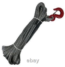 12mm Dyneema SK75 Synthetic 12-Strand Winch Rope x 20m With Hook Off Road ATV