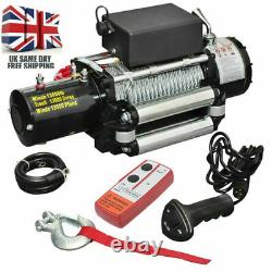 12v Electric Winch, 13000lb Synthetic Rope, Heavy Duty 4x4, ATV Recovery