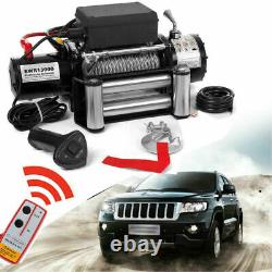 12v Electric Winch, 13000lb Synthetic Rope, Heavy Duty 4x4, ATV Recovery