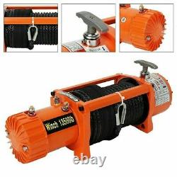 12v Electric Winch, 13500lb Synthetic Rope, Heavy Duty 4x4, ATV Recovery with 2RC