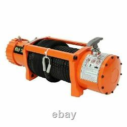 12v Electric Winch, 13500lb Synthetic Rope, Heavy Duty 4x4, ATV Recovery with 2RC