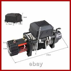 13000lb 12V Electric Winch Offroad with Synthetic Rope Remote Control for Car SUV