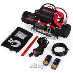 13500LBS 12V Electric Synthetic Rope Winch 6123.5Kg Gear Train Roller Fairlead