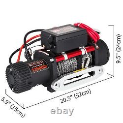 13500LBS 12V Electric Synthetic Rope Winch 6123.5Kg Gear Train Roller Fairlead