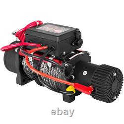 13500LBS 12V Electric Synthetic Rope Winch 6123.5Kg Gear Train Roller Fairlead