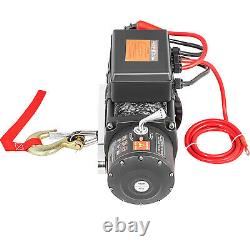 13500LBS 12V Electric Synthetic Rope Winch Single Line 4-Way Remote Control