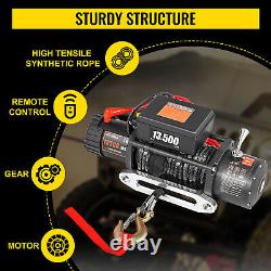 13500LBS Electric Synthetic Rope Winch 12V Recovery Truck Roller Fairlead