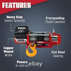 13500Lb Truck Winch, 12-Volt Electric Winch with 2 Wireless Remotes and Synthetic