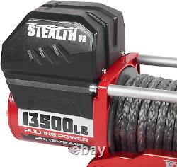 13500Lb Truck Winch, 12-Volt Electric Winch with 2 Wireless Remotes and Synthetic