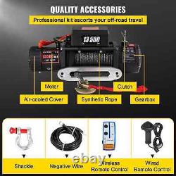 13500 Lbs 12v Electric Winch Synthetic Tow Rope Winch 27m/92ft Lifting S17