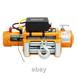 13500lb Electric Winch Synthetic Rope, Heavy Duty 44 ATV Recovery