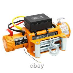 13500lb Electric Winch Synthetic Rope, Heavy Duty 44 ATV Recovery