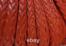 15mm Orange Synthetic winch rope quality UHMWPE 24m /78ft