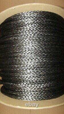 1/4 (6mm) x 200' HMPE Winch Line, Synthetic Rigging Rope, 12-Strand Braid, USA